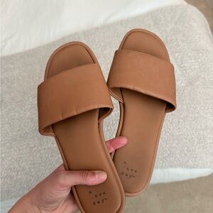 A New Day Brown Women's Slide Sandals